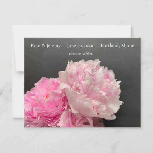 Roze pinda's met tekstruimte save the date (Achterkant)