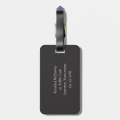 Roze pinda's op donkere achtergrond bagagelabel (Achterkant verticaal)