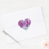 Roze pinda's op rij hart sticker (Envelop)