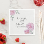 Roze pinda's op rijstpapiertextuur servet (Insitu)