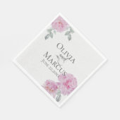 Roze pinda's op rijstpapiertextuur servet (Hoek)