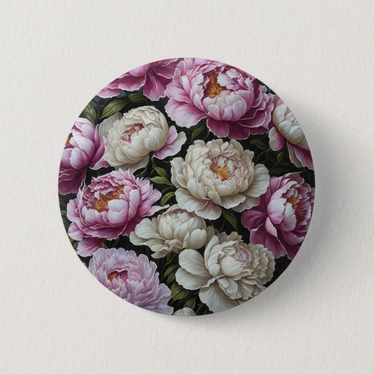 Roze pinda's ronde button 5,7 cm (Voorkant)