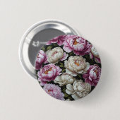 Roze pinda's ronde button 5,7 cm (Voorkant /achterkant)