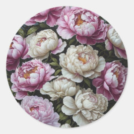 Roze pinda's ronde sticker