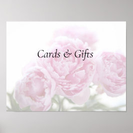 Roze pinda's vervagen kaarten en cadeaubord poster