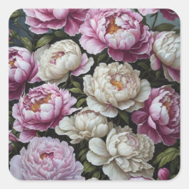 Roze pinda's vierkante sticker