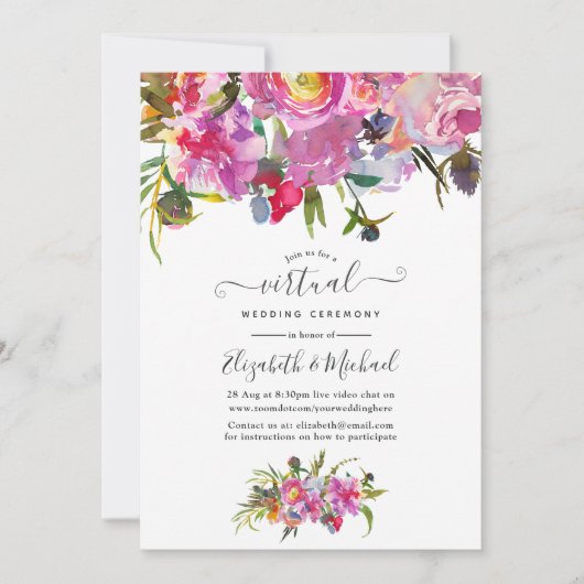  roze pinda's - virtuele bruiloft kaart (Voorkant)