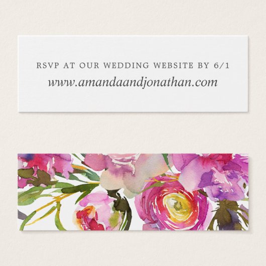  roze pinda's Waterverf bruiloft RSVP Mini Visitekaartjes (Voorkant /achterkant)