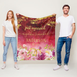 Roze pinda's Weddenschap Ring Red Gold, alleen get Fleece Deken