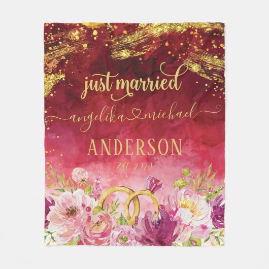 Roze pinda's Weddenschap Ring Red Gold, alleen get Fleece Deken (Voorkant)