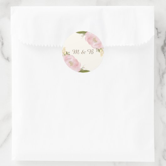  roze pinda's Wedding Monogram Sticker (Tas)