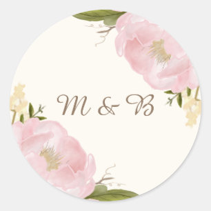  roze pinda's Wedding Monogram Sticker