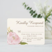 roze pinda's Wedding RSVP Kaart II (Staand voorkant)