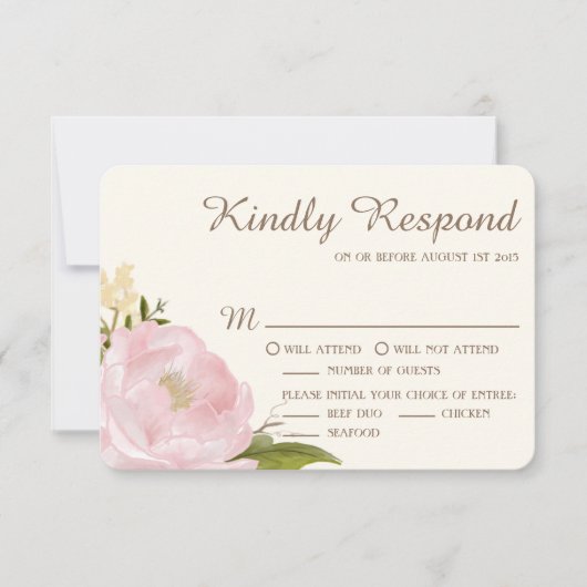 roze pinda's Wedding RSVP Kaart II (Voorkant)
