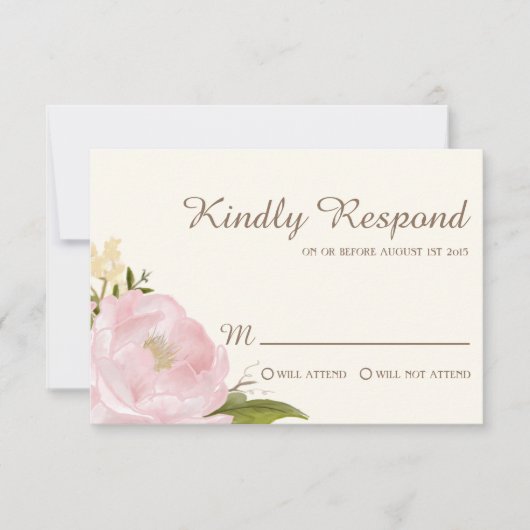  roze pinda's Wedding RSVP-Kaart RSVP Kaartje (Voorkant)