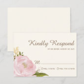  roze pinda's Wedding RSVP-Kaart RSVP Kaartje (Voorkant / Achterkant)