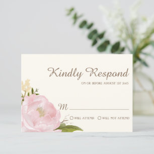  roze pinda's Wedding RSVP-Kaart RSVP Kaartje