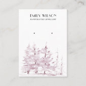 ROZE PINE TREE WINTER FOREST STUD OORBEL DISPLAY VISITEKAARTJE (Voorkant)
