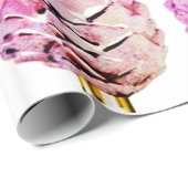 Roze Pinecones en Bells Wrapping Paper Cadeaupapier (Rol Hoek)