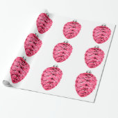 Roze Pinecones inpakpapier (Uitgerold)