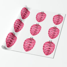 Roze Pinecones inpakpapier