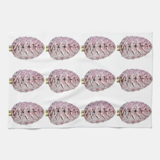 Roze Pinecones Keukenhanddoek (Horizontaal)