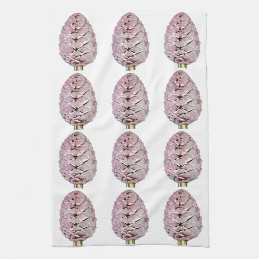 Roze Pinecones Keukenhanddoek (Verticaal)