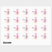 Roze Pinguïn Diva Ronde Sticker (Vel)