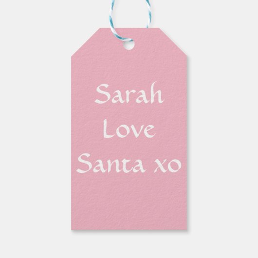 Roze Pinguïn gepersonaliseerd Cadeaulabel (Achterkant)