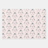 Roze Pinguïn Sneeuwvlokken Kerstmis Inpakpapier Vel (Voorkant 3)