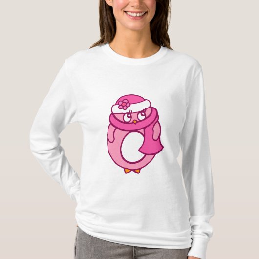 Roze pinguïn T-shirt (Voorkant)