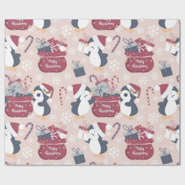 Roze Pinguïns  Cadeaupapier