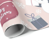 Roze Pinguïns  Cadeaupapier (Rol Hoek)