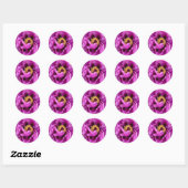 roze pink pink pony uit de roze ,  fuchsia ronde sticker (Vel)