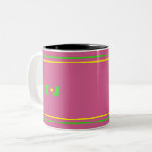 Roze Pink  Tweekleurige Koffiemok (Voorkant links)