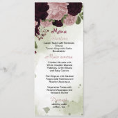 roze pinkbloemen groen huwelijksmenu menu (Voorkant)