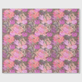Roze pinkroze roze roze bloem tuinbouquet cadeaupapier (Vlak)
