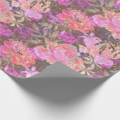 Roze pinkroze roze roze bloem tuinbouquet cadeaupapier (Hoek)