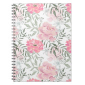 Roze pinkroze roze roze bloem tuinbouquet notitieboek (Voorkant)