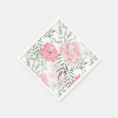 Roze pinkroze roze roze bloem tuinbouquet servet (Hoek)