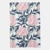 Roze pinkroze roze roze bloem tuinbouquet theedoek (Verticaal)