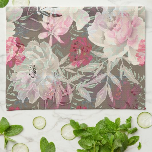 Roze pinkroze roze roze bloem tuinbouquet theedoek (Gevouwen)