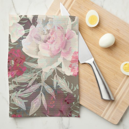 Roze pinkroze roze roze bloem tuinbouquet theedoek (Quarter Fold)