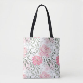 Roze pinkroze roze roze bloem tuinbouquet tote bag