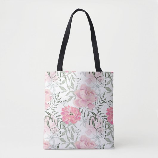 Roze pinkroze roze roze bloem tuinbouquet tote bag (Voorkant)