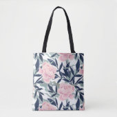Roze pinkroze roze roze bloem tuinbouquet tote bag (Voorkant)