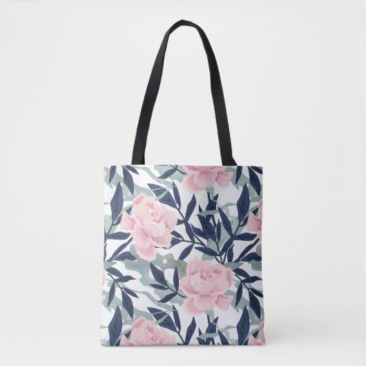 Roze pinkroze roze roze bloem tuinbouquet tote bag (Voorkant)