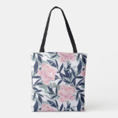 Roze pinkroze roze roze bloem tuinbouquet tote bag (Achterkant)