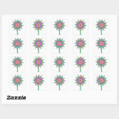 Roze Pinrad Vierkante Sticker (Vel)