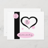 Roze Pinstripe Bachelorette Party Briefkaart (Voorkant / Achterkant)